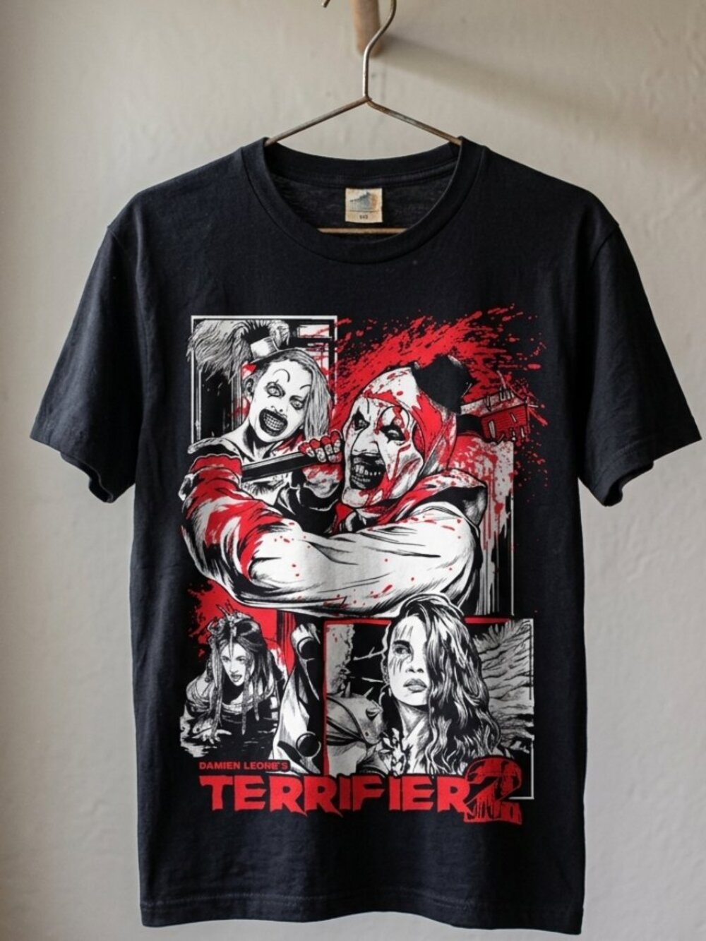 Terrifier 2 Horror Movie Graphic Tee Art The Clown Vintage Slasher Shirt